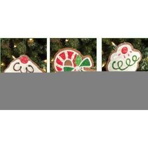  Glitter Cupcake/Ice Cream/Candy Cane Ornament 3 Assorted 