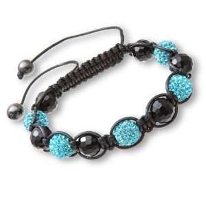  Idolise Bracelet Blue Sparkly Black Faceted Beads Jewelry