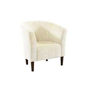   Cream/Brown Basketweave Fabric & Merlot Legs, 16 Seat Height Home