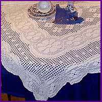 HassDesign Filet Crochet Tablecoth Patterns   signed  