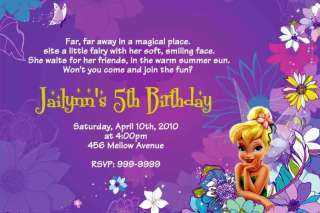 15) Tinkerbell Personalized Custom Birthday Invitation  