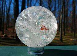 Shimmering Quartz Sphere / Crystal Ball w Rainbows  