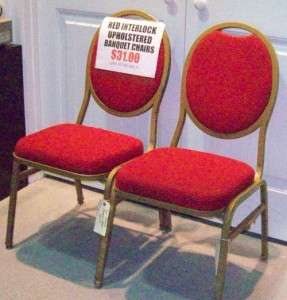 Red Interlock Upholstered Banquet Chairs  
