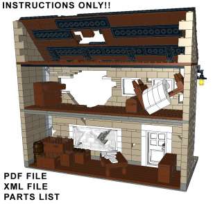 Lego Custom Building WWII French Store INSTRUCTIONS ONLY (Bombed out 