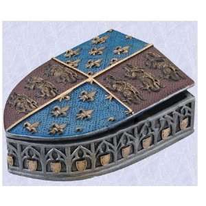 medieval coat of arms gothic storage box shield jewelery box