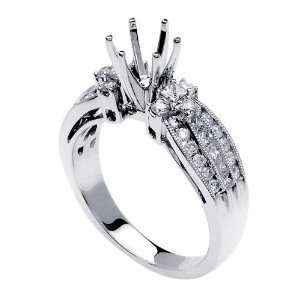  950 Platinum Semi Mount Engagement Ring (0.85ct) Jewelry