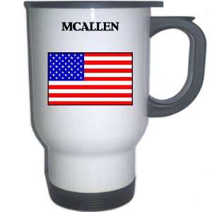  US Flag   McAllen, Texas (TX) White Stainless Steel Mug 