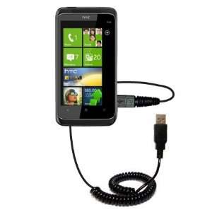  Coiled USB Cable for the HTC Mazaa with Power Hot Sync and 