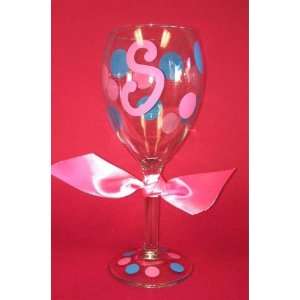  Personalized Wine Glass with Initial