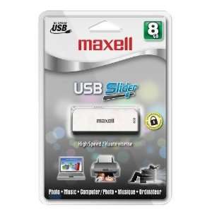  Maxell 8GB Slider USB 2.0 Flash Drive   White Software