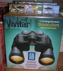 VIVITAR 7X50 MAGNIFICATION BINOCULARS UV COATED OPTICS  