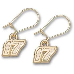 Matt Kenseth 1/4 17 Very Small Dangle Earrings   10KT Gold Jewelry 