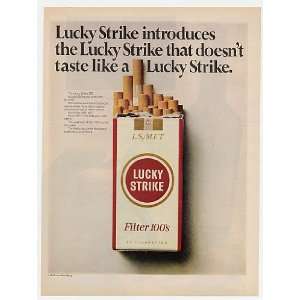  1967 Lucky Strike Introduces Filter 100s Cigarette Print 