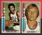 1976 TOPPS 108 NORM VAN LIER & 72 JACK MARIN Chicago Bulls NMMT Set 