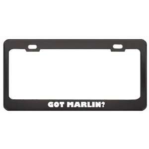 Got Marlin? Girl Name Black Metal License Plate Frame Holder Border 