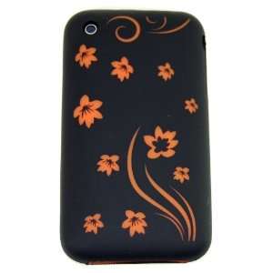  iPhone 3G & 3GS * Soft Silicone Case * Spring Flowers (Orange) 8GB 
