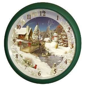   In Winter Scene Christmas Carol Wall Clock 8 #XAG8