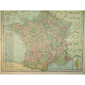  1901 Map Ireland France Europe Mediterranean Biscay