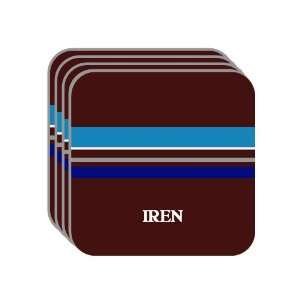 Personal Name Gift   IREN Set of 4 Mini Mousepad Coasters (blue 