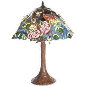  Floral Peacock Table Lamp