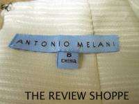 Antonio Melani White Cap Sleeve Belted Short Mini Evening Dress 