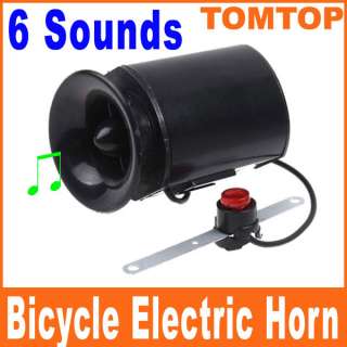 Sounds Bicycle Electronic Horn Bell Alarm Siren Loud Speaker Black 