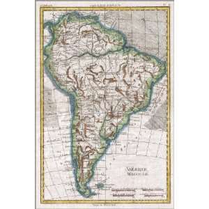  1780 Map of South America, by Raynal and Bonne   24x36 