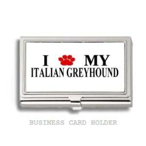 Italian Greyhound Love My Dog Paw Business Card Holder Case