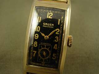   MENS GOLD FILL VINTAGE ART DECO DRESS WATCH EXTRA LOOONG CASE  