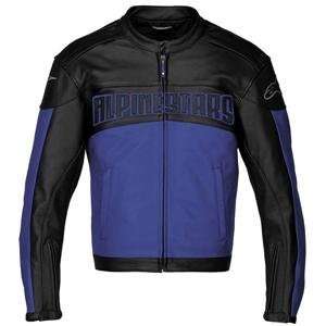  Alpinestars One O One Leather Jacket   Large/Blue 