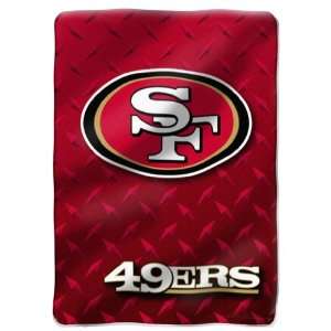 San Francisco 49ers Diamond Plate Raschel Blanket/Throw   NFL Football 