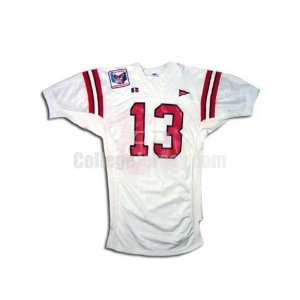 White No. 13 Team Issued Ole Miss Russell Football Jersey  