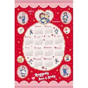  Raggedy Ann & Andy 2011 Cloth Calendar from Japan   Red 