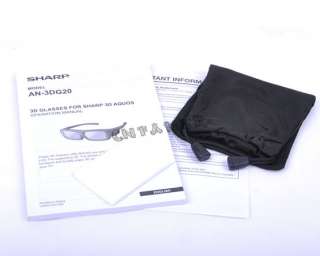 NIB Sharp AN 3DG20 B 3D USB Rechargeable Glasses+2 nose pad +USB cable 