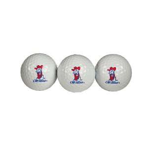  Mississippi Rebels NCAA Logo Golf Balls   Sleeve of 3 