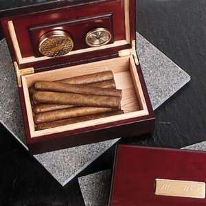  Engraved Cherry Wood Humidor