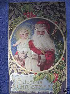 joyous Christmas Vintage Postcard look Tin Metal Sign  