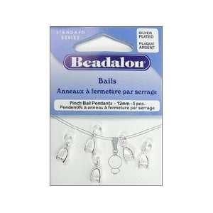  Beadalon Bails Pendant Pinch 12mm Silver Plate 5pc (3 Pack 