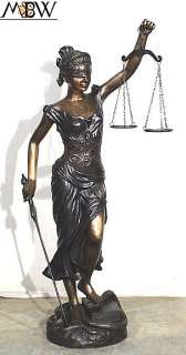 5Ft Large Cast Bronze Outdoor Lady of Justice Statue  