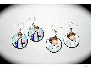 JUSTIN BIEBER song notes 2 pairs of charm EARRINGS  