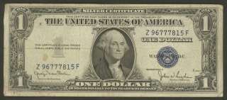 1935 D $1 UNITED STATES SILVER CERTIFICATE BLUE SEAL   TRUMAN 