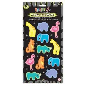Zoo Animals Glow in the Dark Rubber Bracelets Assorted (12 count 