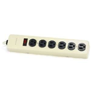  6 Outlet Power Strip   200 Joules   Metal w/ 10ft Cord 