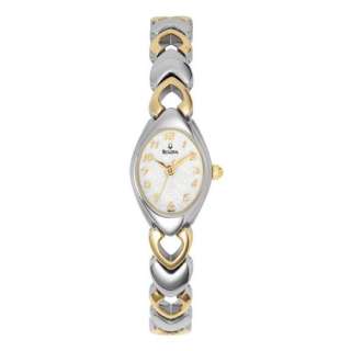 Bulova 98V02 watch designed for Ladies having White dial and Two Tone 