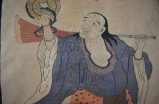 Antique Chinese or Japanese kesi / kossu silk weaving panel with an 