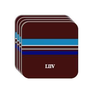 Personal Name Gift   LIIV Set of 4 Mini Mousepad Coasters (blue 
