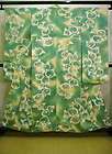 T316A Vintage Japanese Kimono Apple Green FURISODE Silk
