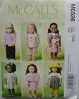 McCalls Sewing Pattern 6526 American Girl 18 Doll Clo