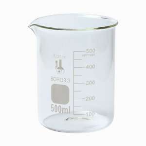 213D18 Karter Scientific 500ml Glass Low Form Griffin Beaker (Pack of 