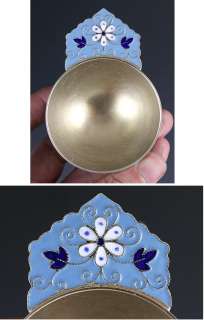 TERRIFIC RUSSIAN SILVER ENAMELED FLORAL KOVSH CUP  